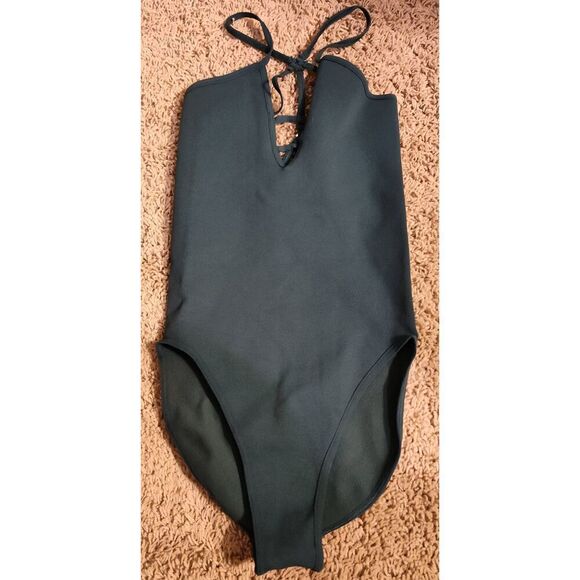 FREE PEOPLE MOVEMENT DANCE ALL DAY BODY SUIT FOREST GREEN NWOT XS/S - Picture 2 of 7